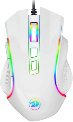 Redragon M607 Griffin RGB Backlit Gaming PC Mouse - White