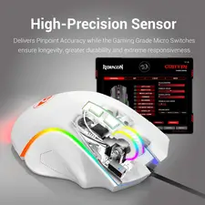 Redragon M607 Griffin RGB Backlit Gaming PC Mouse - White