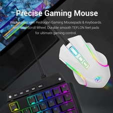 Redragon M607 Griffin RGB Backlit Gaming PC Mouse - White