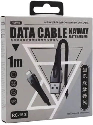 Remax RC-150i Kaiwei USB - Lightning 2.4A Data Cable (1m) - Black