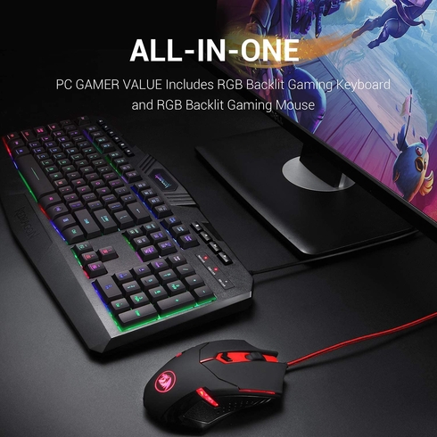 Redragon S101 Wired RGB Gaming Keyboard and Mouse Combo