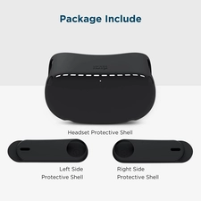 Kiwi design VR Silicone Shell Protective Cover for Oculus Quest 2 - Black