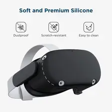 Kiwi design VR Silicone Shell Protective Cover for Oculus Quest 2 - Black