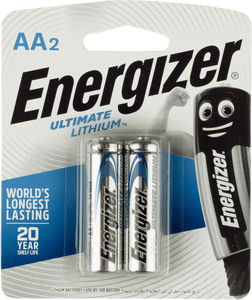 Energizer 2 AA Lithium Batteries (1.5V) -  for sale in Egypt from Games2Egypt