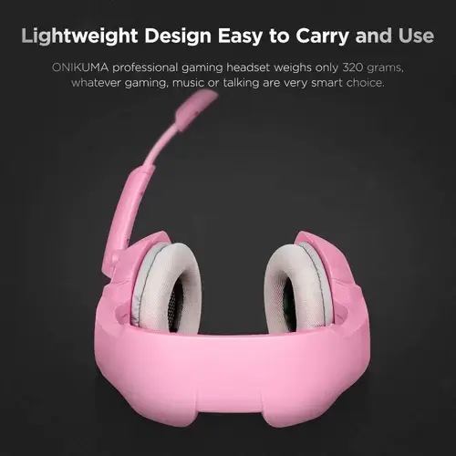 Onikuma K5 Wired Gaming Headphone - Pink