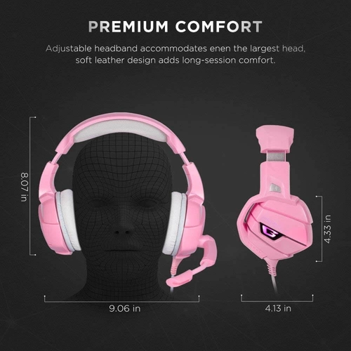 Onikuma K5 Wired Gaming Headphone - Pink