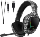 Onikuma K20 RGB Gaming Headphone - Grey in Black Pattern