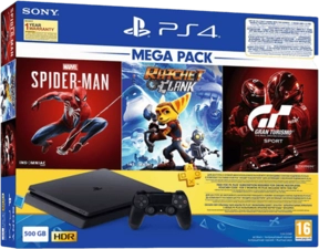 Playstation 4 Slim 500 GB Console Bundle (3 Games & 3 Months PS Plus) - Open Sealed