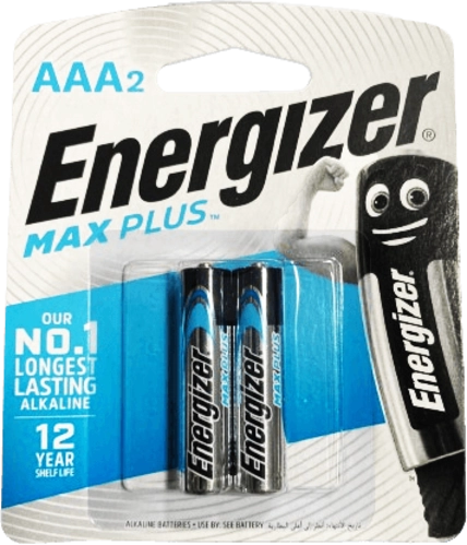 Energizer Alkaline 2 AAA Max Plus Batteries (1.5V)