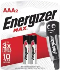 Energizer 2 AAA Max Batteries (1.5V) (41546)