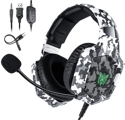 Onikuma K8 Wired Gaming Headphone - Camo Gray