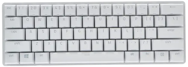 Razer Huntsman Mini (Clicky Optical Purple Switch Keyboard) White Mercury Edition