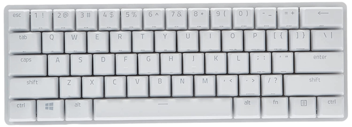 Razer Huntsman Mini (Clicky Optical Purple Switch Keyboard) White Mercury Edition