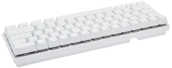 Razer Huntsman Mini Wired Gaming Keyboard with Clicky Purple Switch - White Mercury