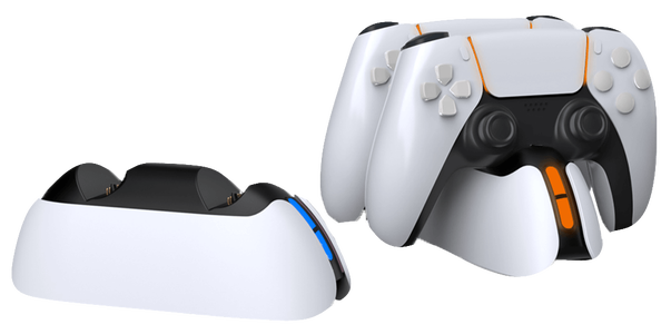 Dobe Dual Charging Station for PS5 Controllers - White -  for sale in Egypt from Games2Egypt