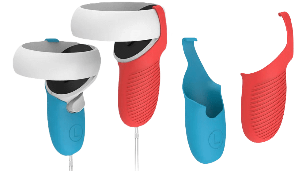 جراب دوبي من السيليكون لوحدة تحكم الواقع الافتراضي Oculus Quest 2 - أحمر / أزرق  للبيع في مصر من خلال Games2Egypt
