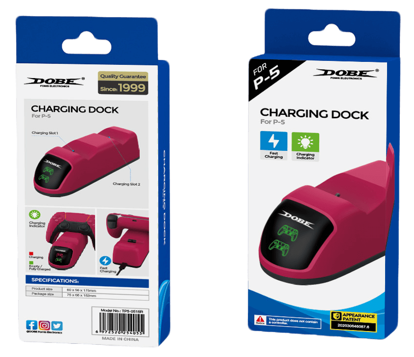 DOBE Stardust Red Handle Dual Charger Base for PS5 - Cosmic Red – image 4
