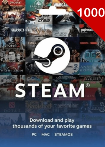 Steam Gift Card 1000 LIRA Steam Key - TURKEY