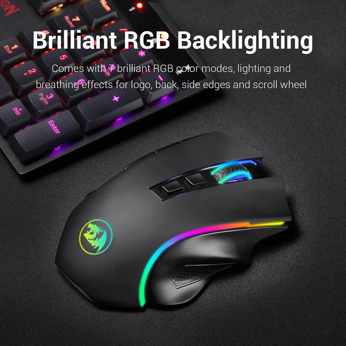 ماوس جيمنج ريدراجون M602-KS جريفين لاسلكي & سلكي بإضاءة RGB - سوداء  للبيع في مصر من خلال Games2Egypt