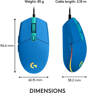 Logitech G203 Lightsync Optical Wired Gaming Mouse RGB - Blue  for sale in Egypt from Games2Egypt