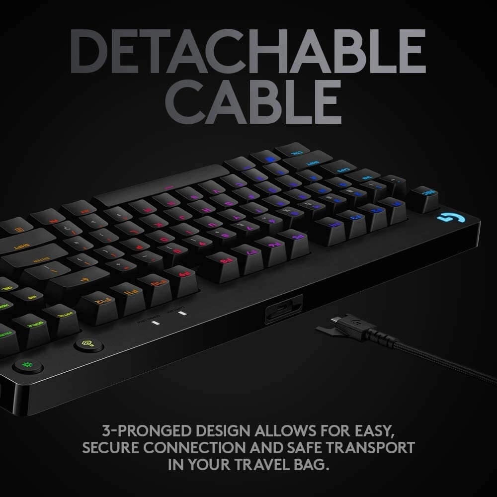 Logitech G PRO RGB Gaming Keyboard with Mechanical Blue Clicky Switches - Black  for sale in Egypt from Games2Egypt
