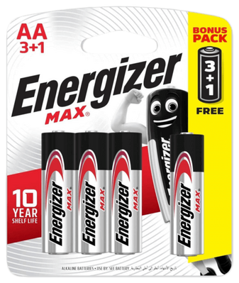 Energizer AA Max Alkaline Batteries (3+1)