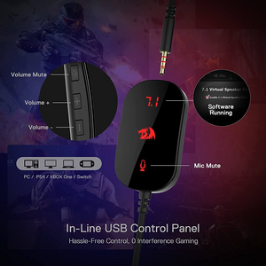 سماعة جيمنج H520 سلكية من ريدراجون - سودء وحمراء  للبيع في مصر من خلال Games2Egypt