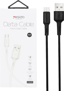 Yesido CA42 USB - Micro Data Cable - Black - 1m -  for sale in Egypt from Games2Egypt