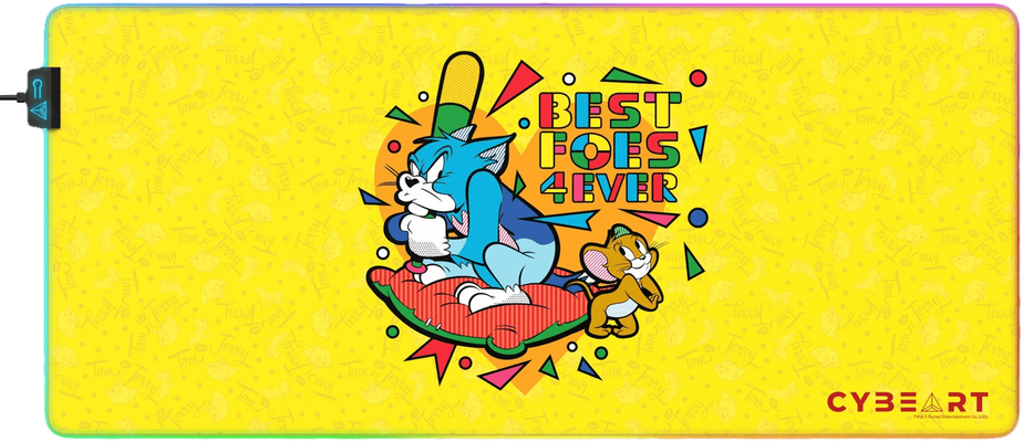 Cybeart Best Foes Ever (Tom and Jerry) Gaming Mouse Pad with RGB