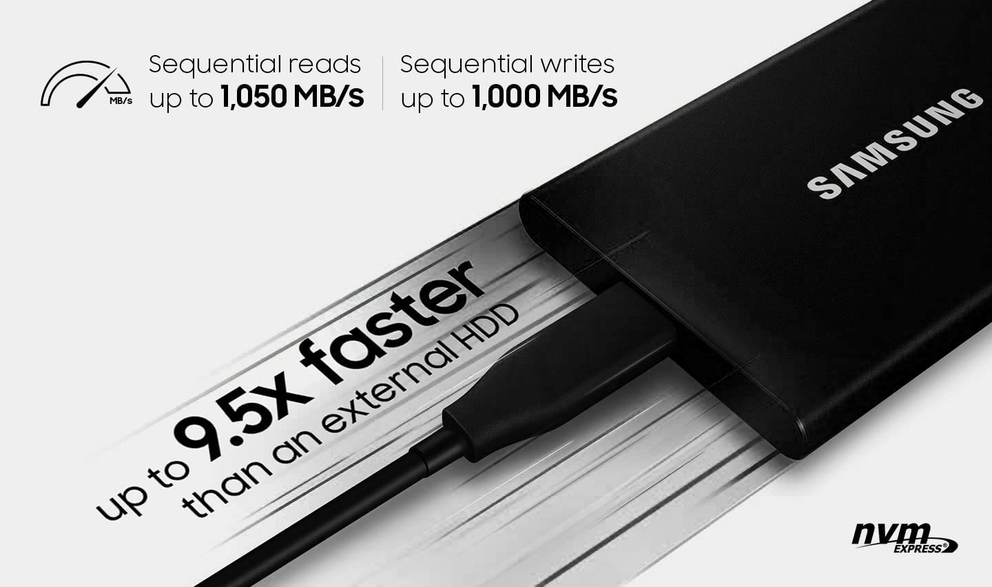 Samsung T7 Portable External SSD - Grey - 1 TB  – image 4