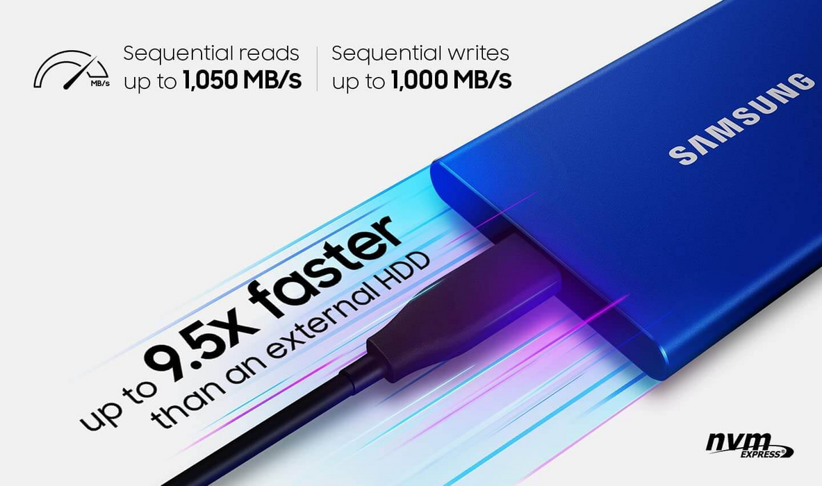 Samsung T7 Portable External SSD - Blue - 1 TB   for sale in Egypt from Games2Egypt