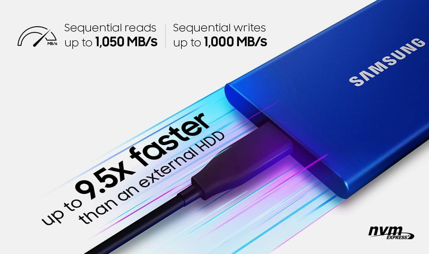 Samsung T7 Portable External SSD - Blue - 1 TB  – image 4