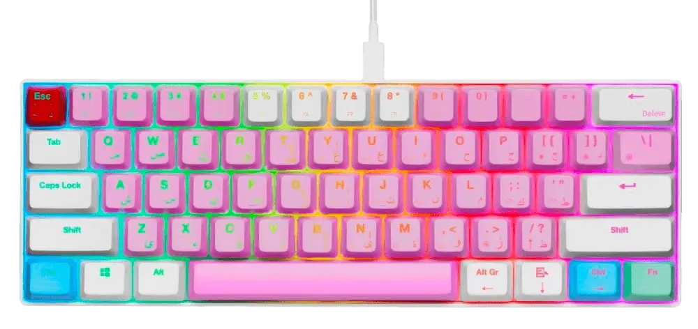 GamerTek GK60 Mini Pro Gaming Keyboard - Cotton Candy Pink  for sale in Egypt from Games2Egypt