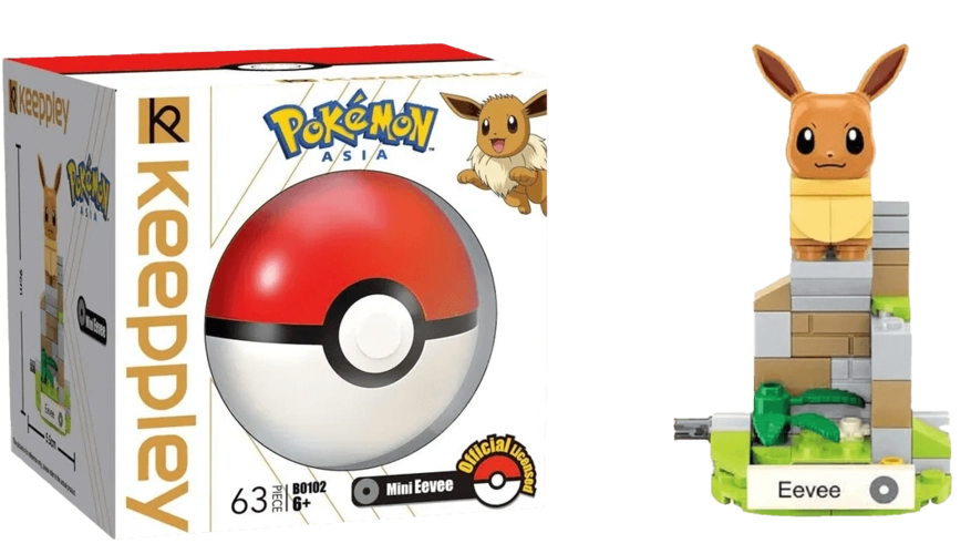 Keeppley Pokemon Mini Evee Action Figure - 63 Pieces