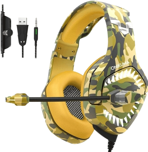 Onikuma K1B Pro Gaming Headset - Yellow Camouflage