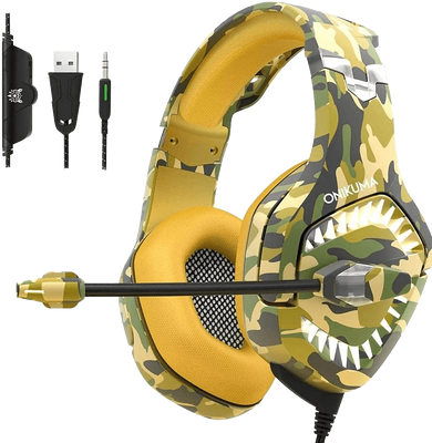 Onikuma K1B Pro Gaming Headset - Yellow Camouflage