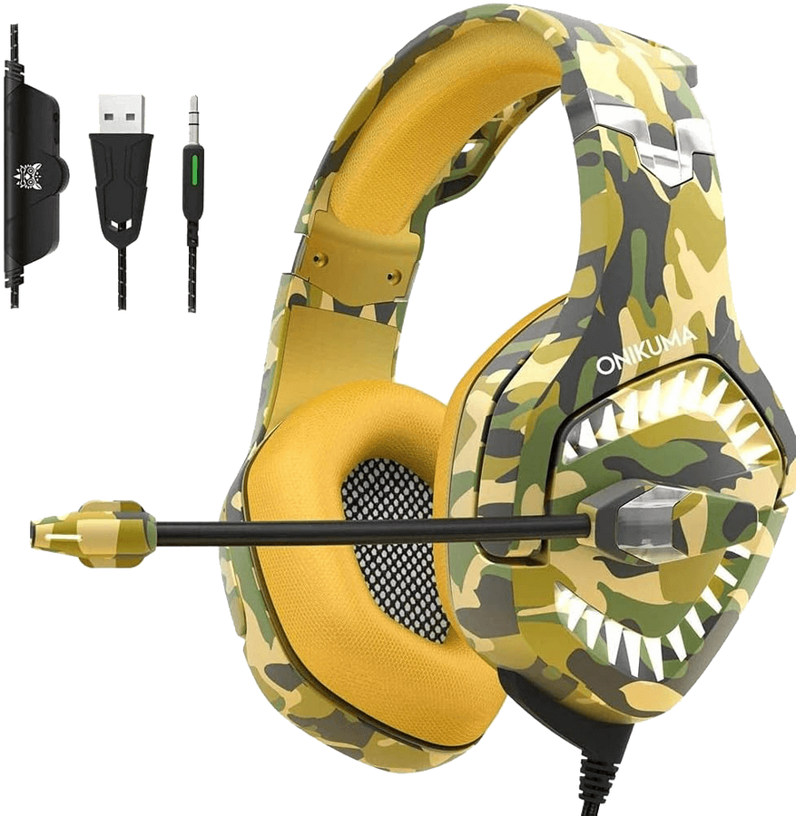 Onikuma K1B Pro Gaming Headset - Yellow Camouflage