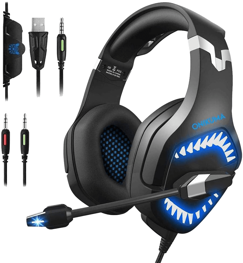 Onikuma K1B Pro Gaming Headset - Blue and Black