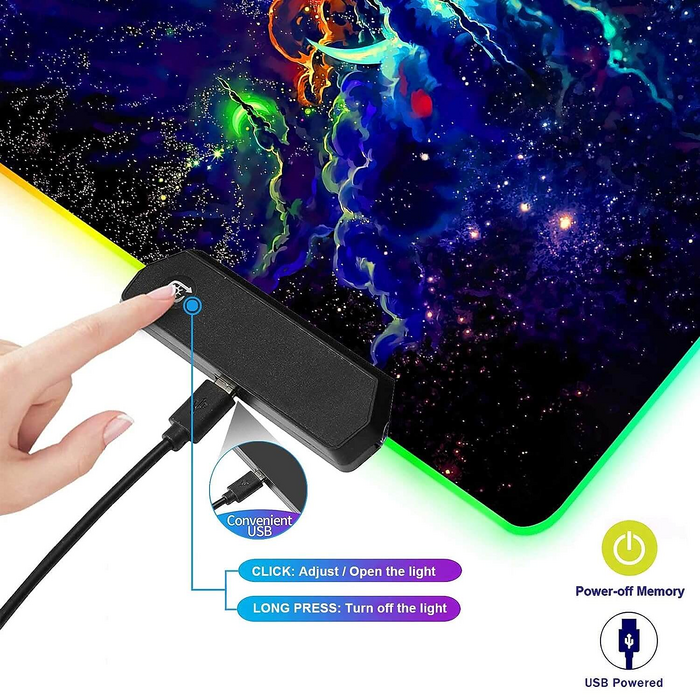 بادة ماوس ريك ومورتي بإضاءة أر جي بي - 80x30 سم (إكس لارج)  للبيع في مصر من خلال Games2Egypt