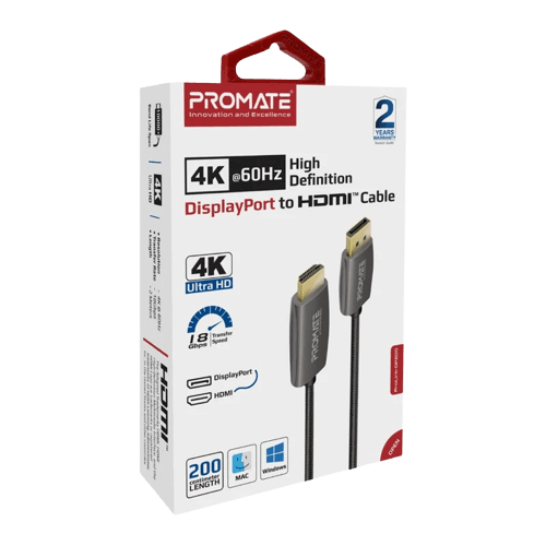 بروميت ProLink-DP-200 كابل منفذ DisplayPort إلى شاشة HDTV، UHD 4K  للبيع في مصر من خلال Games2Egypt