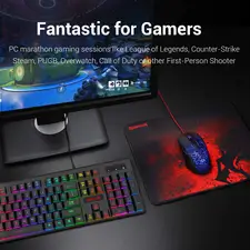 Redragon S107 Combo: Gaming Keyboard and Mouse with Mousepad 