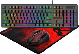 Redragon S107 Combo: Gaming Keyboard and Mouse with Mousepad 