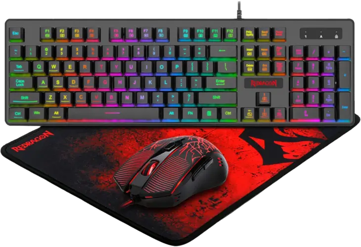 Redragon S107 Combo: Gaming Keyboard and Mouse with Mousepad 