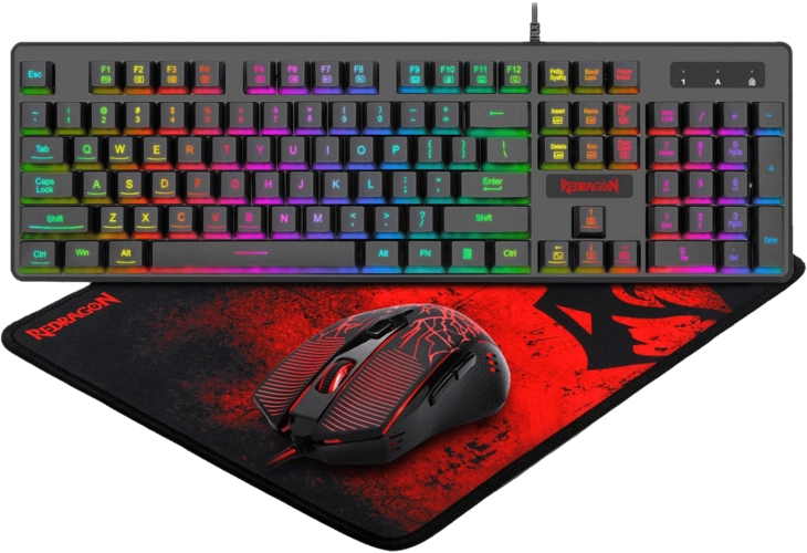 Redragon S107 Combo: Gaming Keyboard and Mouse with Mousepad 