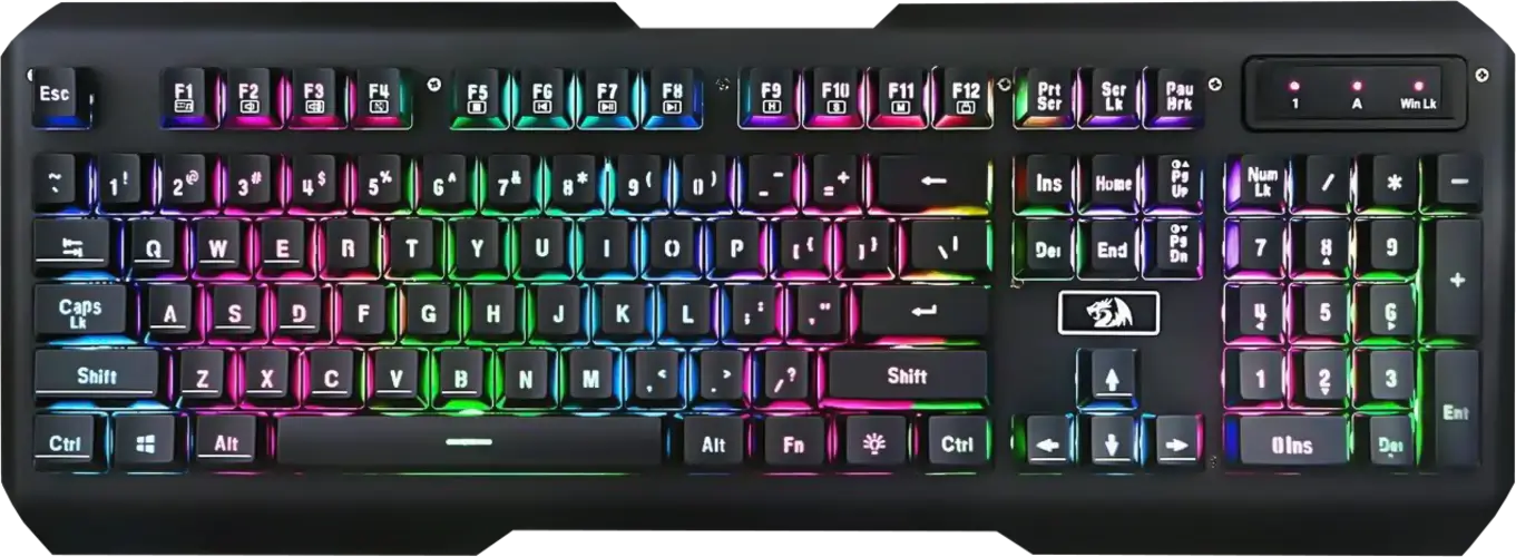Redragon K506 Centaur Rainbow Backlit Wired Gaming Keyboard - Black