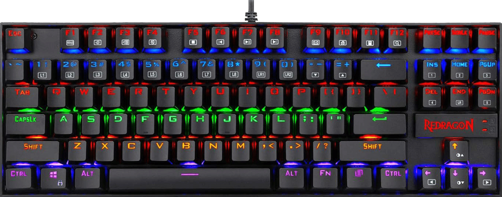Redragon K552 Rainbow Kumara Mechanical Wired Gaming Keyboard - Red Linear Switch