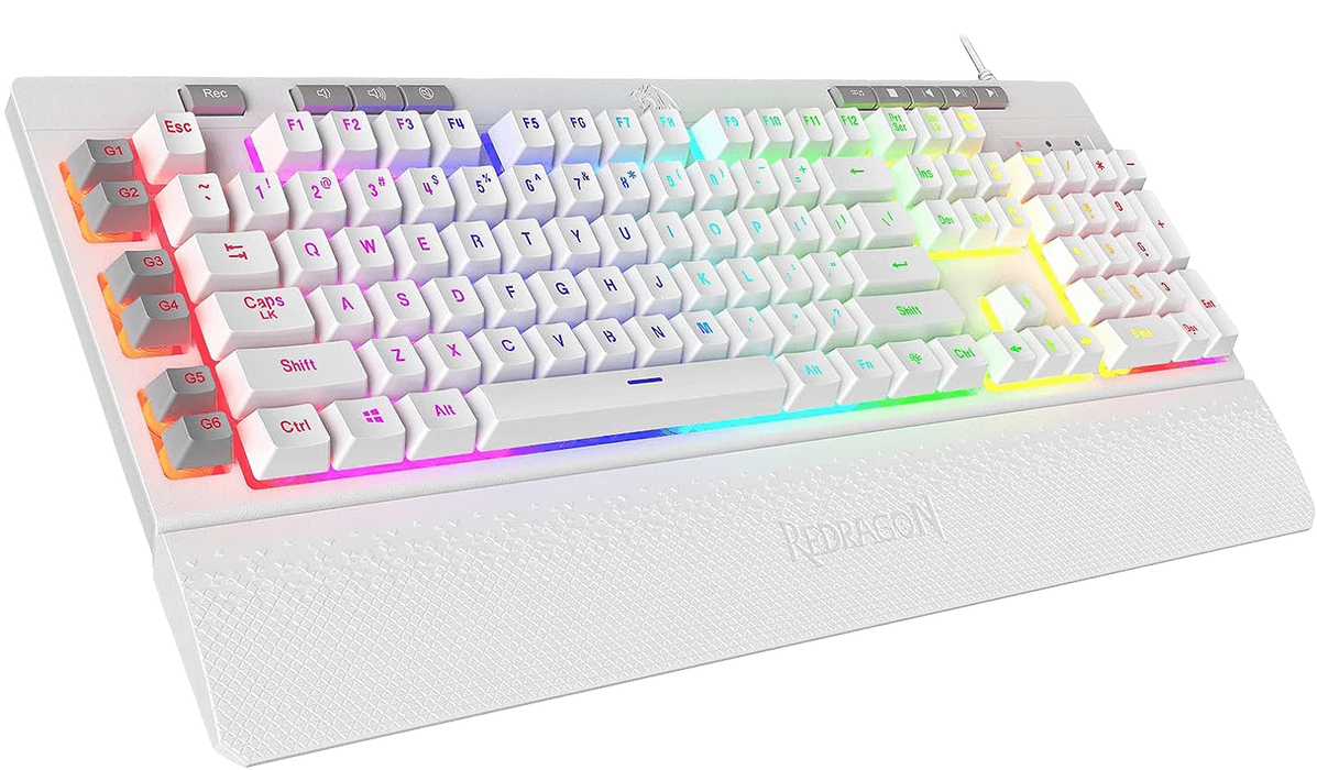 كيبورد جيمنج  K512 SHIVA من ريدراجون  بإضاءة RGB مع سويتش أحمر - أبيض  للبيع في مصر من خلال Games2Egypt