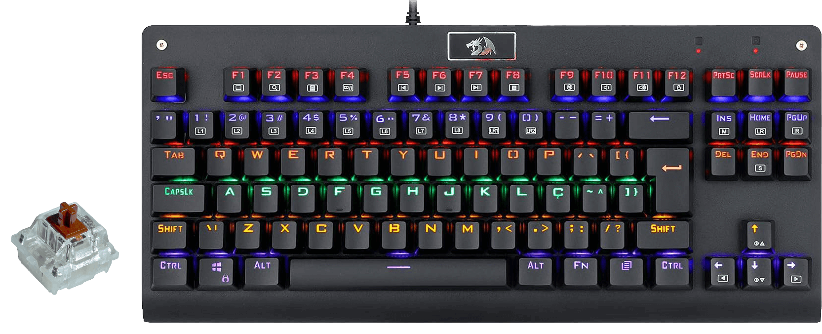 Redragon K568 DARK AVENGER Mechanical Wired Gaming Keyboard with Brown Switches