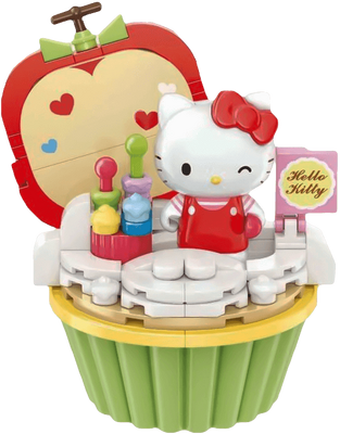 Keeppley Hello Kitty Apple Cupcake Building Toy Action Figure