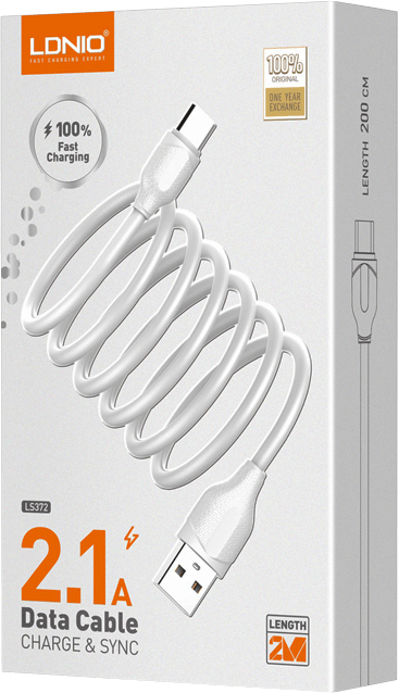 كابل Ldnio LS372 من يو اس بي إلى تايب سي (2 متر) – صورة 2